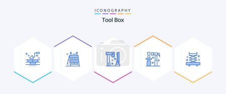 Illustration for Tools 25 Blue icon pack including industry. tools. ax. screwdriver. construction - Royalty Free Image