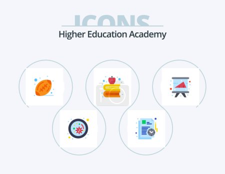 Ilustración de Academy Flat Icon Pack 5 Icon Design. study. chalkboard. american. academy. books - Imagen libre de derechos