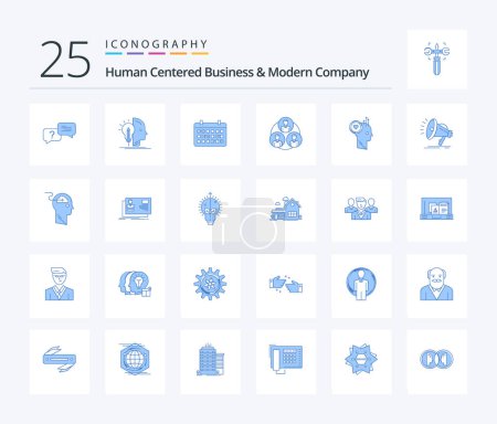 Ilustración de Human Centered Business And Modern Company 25 Blue Color icon pack including user. clone. calendar. gang. time - Imagen libre de derechos