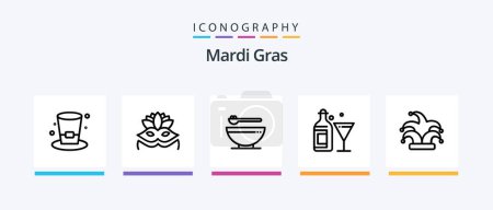 Illustration for Mardi Gras Line 5 Icon Pack Including spring. plant. sign. flower. ireland. Creative Icons Design - Royalty Free Image