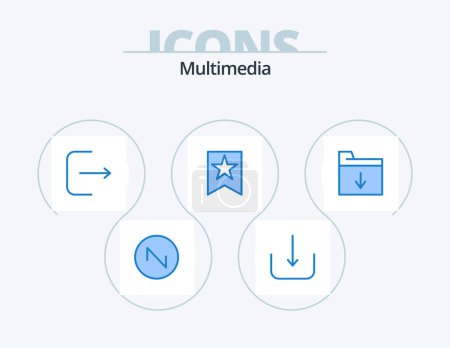 Téléchargez les illustrations : Multimedia Blue Icon Pack 5 Icon Design. . . ui. insert. document - en licence libre de droit