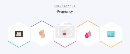 Illustration for Pregnancy 25 Flat icon pack including . samples. baby. sugar test. blood - Royalty Free Image
