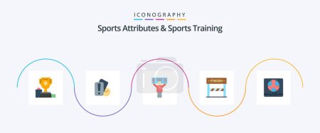 Illustration for Sports Atributes And Sports Training Flat 5 Icon Pack Including live. sport. referee. line. supporter - Royalty Free Image