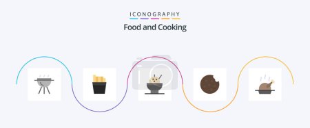 Illustration for Food Flat 5 Icon Pack Including . food. - Royalty Free Image