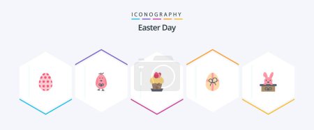 Téléchargez les illustrations : Easter 25 Flat icon pack including cart. easter. egg. birthday. easter - en licence libre de droit