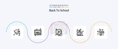 Ilustración de Back To School Line 5 Icon Pack Including cut. pencil. school. school. education - Imagen libre de derechos