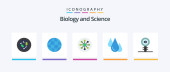 Biology Flat 5 Icon Pack Including learn. biology. global. laboratory. cell. Creative Icons Design Poster #636338578