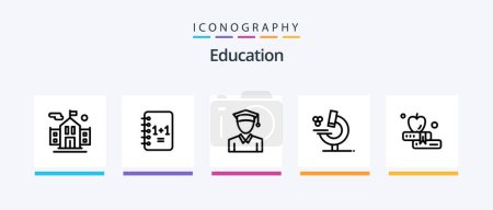 Illustration for Education Line 5 Icon Pack Including . nuclear. education. education. education. Creative Icons Design - Royalty Free Image