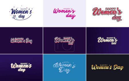 Illustration for Eight March typographic design set with a Happy Women's Day theme - Royalty Free Image