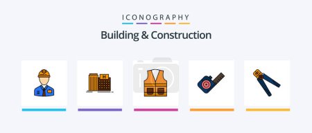 Ilustración de Building And Construction Line Filled 5 Icon Pack Including finance. courthouse. tiny. bank. plumb. Creative Icons Design - Imagen libre de derechos