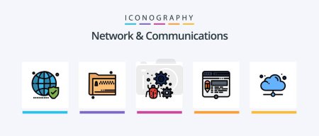 Illustration for Network And Communications Line Filled 5 Icon Pack Including wifi. internet. map pin. signal. point. Creative Icons Design - Royalty Free Image