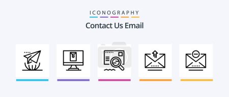 Ilustración de Email Line 5 Icon Pack Including email. close. message. cancel. upload. Creative Icons Design - Imagen libre de derechos