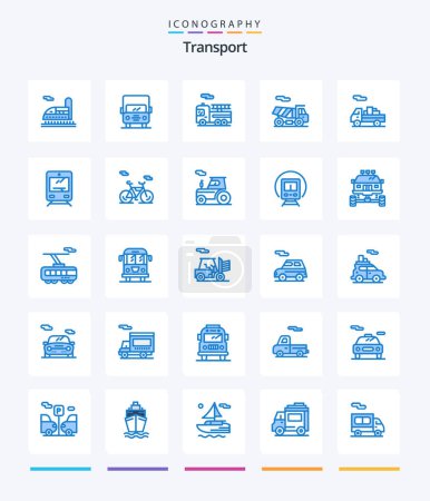 Ilustración de Creative Transport 25 Blue icon pack  Such As bike. transportation. quad. transport. transport - Imagen libre de derechos
