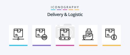 Ilustración de Delivery And Logistic Line 5 Icon Pack Including document. check. shipping. product. delivery. Creative Icons Design - Imagen libre de derechos