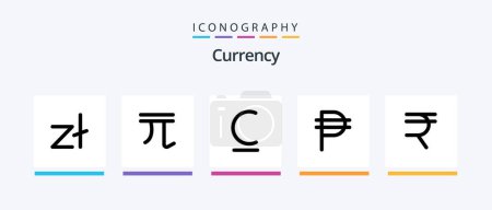 Illustration for Currency Line 5 Icon Pack Including peso. currency. currency. philippine. coins. Creative Icons Design - Royalty Free Image