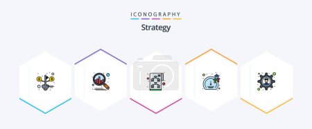 Illustration for Strategy 25 FilledLine icon pack including business solution. brainstorming. strategy. growth. software - Royalty Free Image