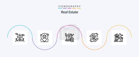 Ilustración de Real Estate Line 5 Icon Pack Including real estate . house . real estate. house - Imagen libre de derechos