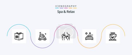Ilustración de Spa And Relax Line 5 Icon Pack Including woman. sexy . massage . health . - Imagen libre de derechos