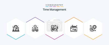 Illustration for Time Management 25 Line icon pack including break. season. bubble. cold. time - Royalty Free Image