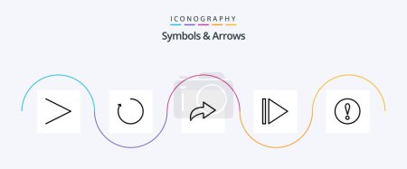 Illustration for Symbols and Arrows Line 5 Icon Pack Including . play. - Royalty Free Image