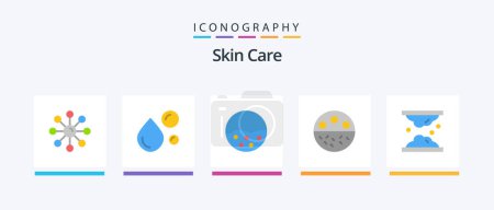 Illustration for Skin Flat 5 Icon Pack Including mineral. bone. natural oil. skin protection. skin care. Creative Icons Design - Royalty Free Image