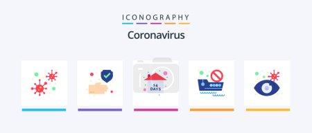 Illustration for Coronavirus Flat 5 Icon Pack Including view. eye. event. travel. cruise. Creative Icons Design - Royalty Free Image