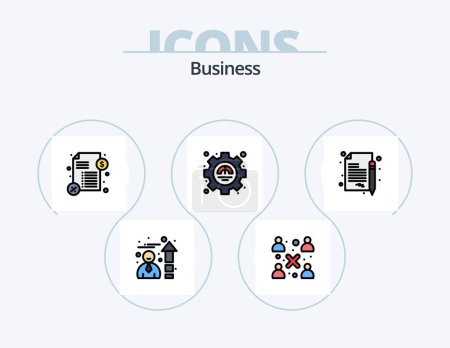 Illustration for Business Line Filled Icon Pack 5 Icon Design. . payment. employee cost. money. training - Royalty Free Image