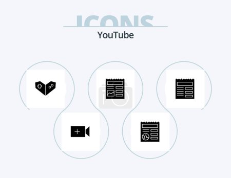 Ilustración de Youtube Glyph Icon Pack 5 Icon Design. ui. text. videogame. document. ui - Imagen libre de derechos