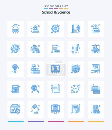 Ilustración de Creative School And Science 25 Blue icon pack  Such As school. writing. astronomy. idea. content - Imagen libre de derechos