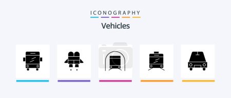 Téléchargez les illustrations : Vehicles Glyph 5 Icon Pack Including . transportation. transport. car. Creative Icons Design - en licence libre de droit