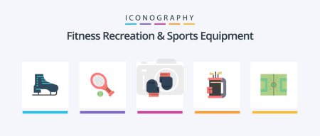 Illustration for Fitness Recreation And Sports Equipment Flat 5 Icon Pack Including stick. equipment. sport. club. protective. Creative Icons Design - Royalty Free Image