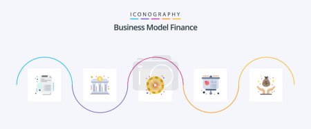 Illustration for Finance Flat 5 Icon Pack Including presentation. education. finance. chart. token - Royalty Free Image