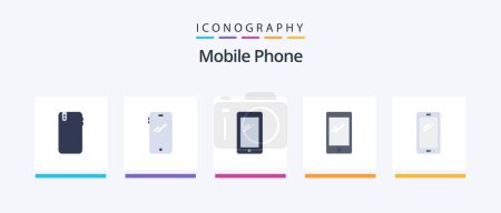 Illustration for Mobile Phone Flat 5 Icon Pack Including . android.. Creative Icons Design - Royalty Free Image