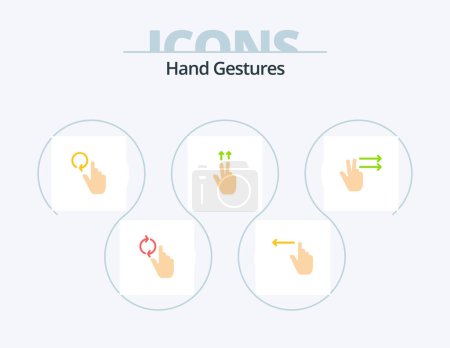 Ilustración de Hand Gestures Flat Icon Pack 5 Icon Design. right. fingers. hand. ups. fingers - Imagen libre de derechos