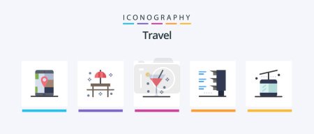 Illustration for Travel Flat 5 Icon Pack Including regular. travel. table. traffic light. summer. Creative Icons Design - Royalty Free Image