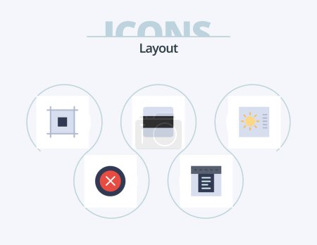 Téléchargez les illustrations : Layout Flat Icon Pack 5 Icon Design. . gauge. page. control. stack - en licence libre de droit