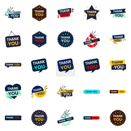 Illustration for Thankyou 25 Professional Vector Elements for a polished and professional thank you - Royalty Free Image