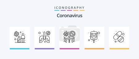 Illustration for Coronavirus Line 5 Icon Pack Including view. eye. find. team. conference. Creative Icons Design - Royalty Free Image