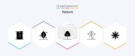 Illustration for Nature 25 Glyph icon pack including . herb. greenery. flower. nature - Royalty Free Image
