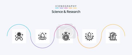 Illustration for Science Line 5 Icon Pack Including lab. document. gear. clipboard. drop - Royalty Free Image