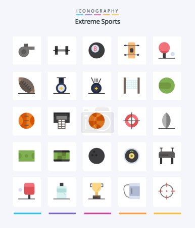 Illustration for Creative Sport 25 Flat icon pack  Such As sport. sport. sport. medal. football - Royalty Free Image