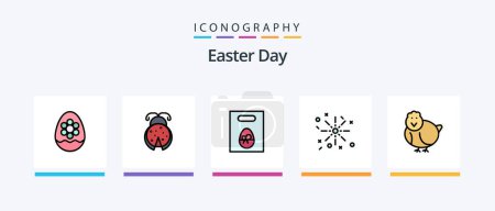 Illustration for Easter Line Filled 5 Icon Pack Including gift. weight. fire. easter. christian. Creative Icons Design - Royalty Free Image