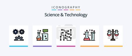 Illustration for Science And Technology Line Filled 5 Icon Pack Including genetic engineering. chromosome. cloud server. science lab. science. Creative Icons Design - Royalty Free Image