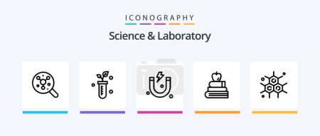 Ilustración de Science Line 5 Icon Pack Including . magnifier. education. laboratory. science. Creative Icons Design - Imagen libre de derechos