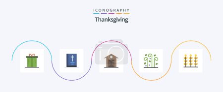 Illustration for Thanks Giving Flat 5 Icon Pack Including wind. leaves. thanksgiving. blowing. house - Royalty Free Image