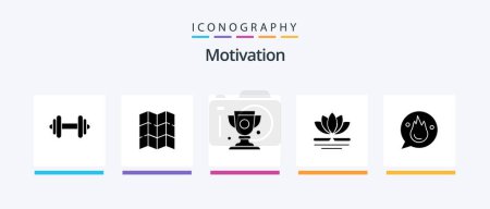 Illustration for Motivation Glyph 5 Icon Pack Including education. chat. cup. chinese. spa. Creative Icons Design - Royalty Free Image