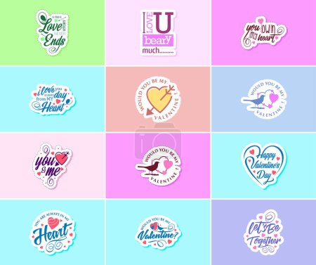 Téléchargez les illustrations : Valentine's Day Sticker: A Time for Love and Beautiful Visuals - en licence libre de droit