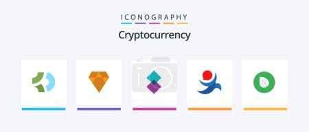Ilustración de Cryptocurrency Flat 5 Icon Pack Including coin. crypto currency. shift. crypto. golos. Creative Icons Design - Imagen libre de derechos