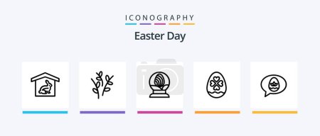 Ilustración de Easter Line 5 Icon Pack Including glass. rose. protractor. plant. nature. Creative Icons Design - Imagen libre de derechos
