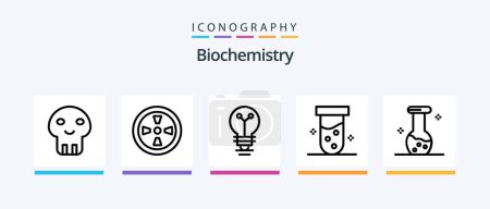 Illustration for Biochemistry Line 5 Icon Pack Including biology. analysis. dish. chemistry. biology. Creative Icons Design - Royalty Free Image